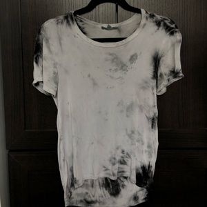 Grey and blue tie-dye short sleeved tee